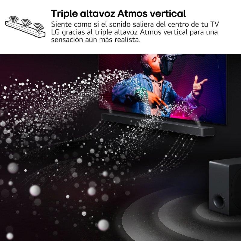 Detalle 2 de Barra de Sonido LG S95AR 9.1.5 810W con Dolby Atmos, Bluetooth y WiFi – Negre