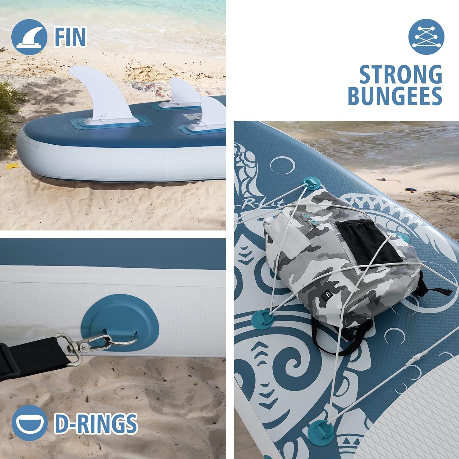 Thumbnail 5 de FEATH-R-LITE Inflatable Paddle Board — 10'6" x 33" x 6" with Premium Accessories