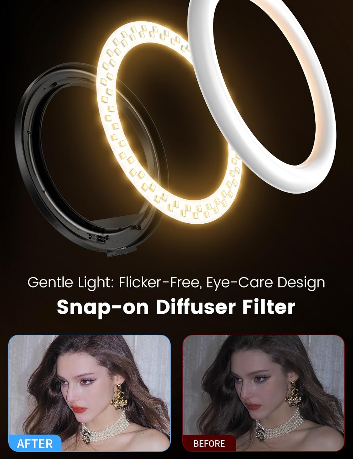 Detalle de 10-inch Ring Light with 75.6in Tripod