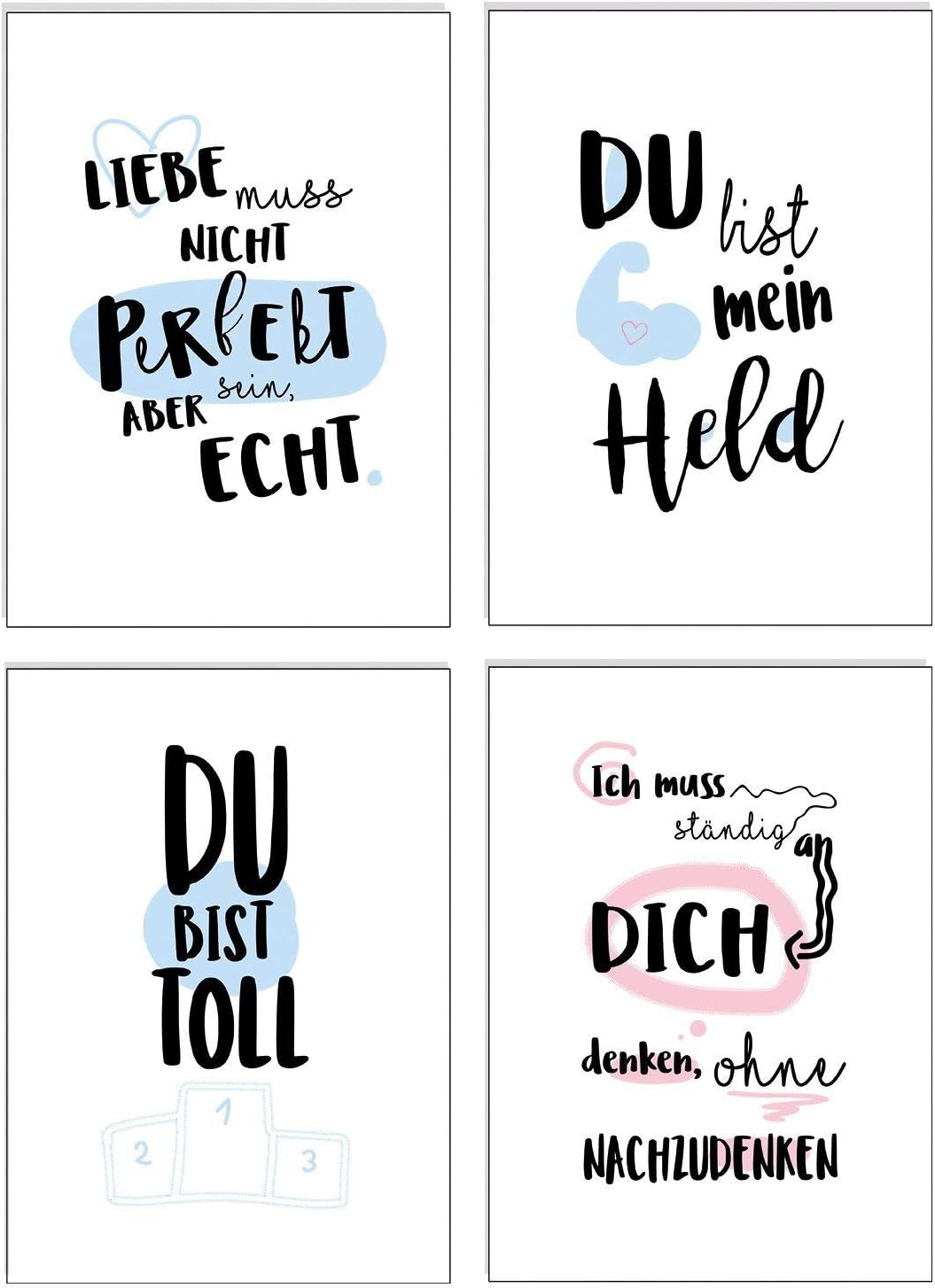 Detalle 2 de Cupcakes & Kisses CK066 set van 20 A6-ansichtkaarten met liefdesmotief