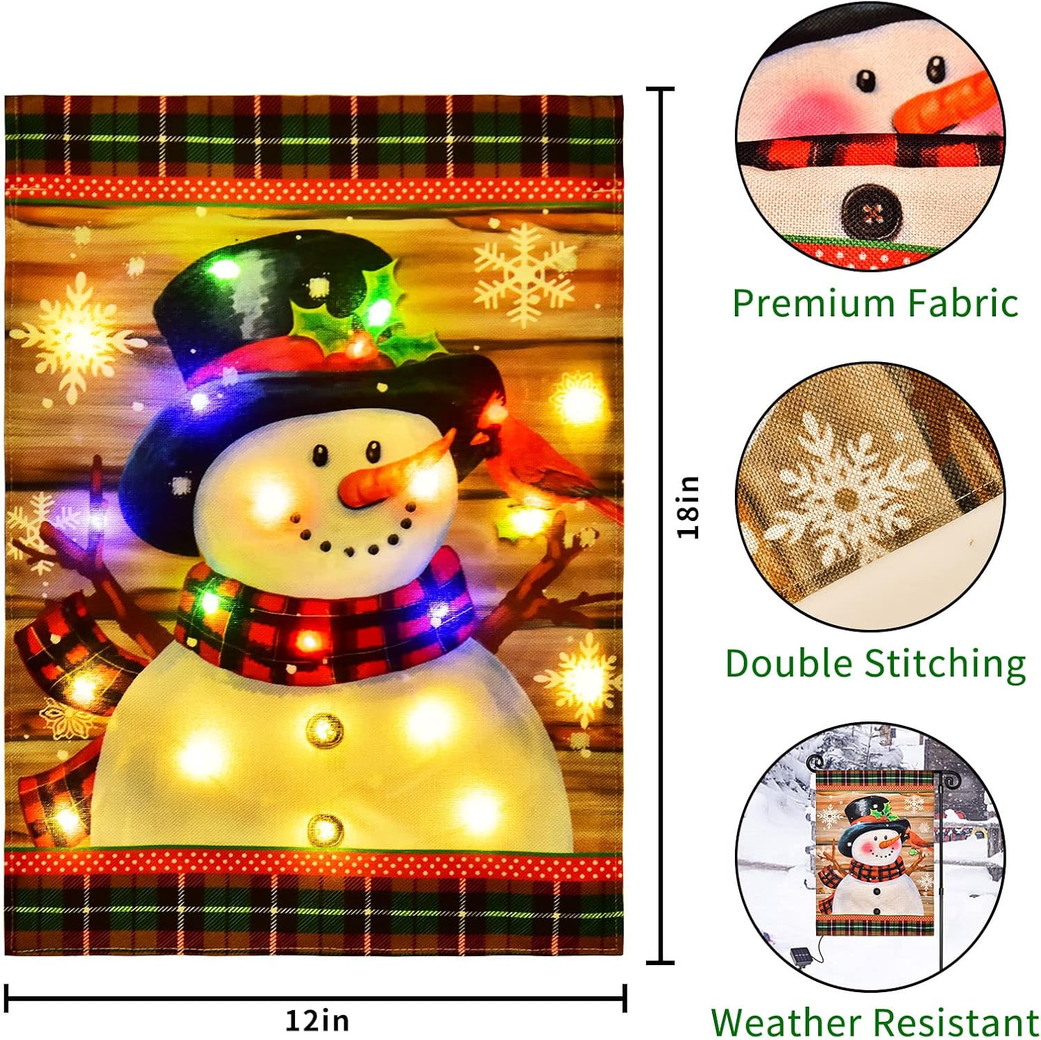 Detalle de Christmas Snowman Garden Flag 12 x 18 in