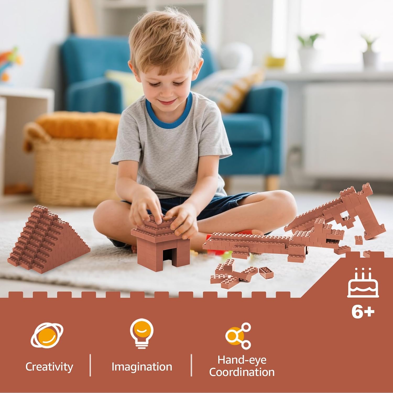 Detalle 2 de Lekebaby Building Bricks 200-Piece Set