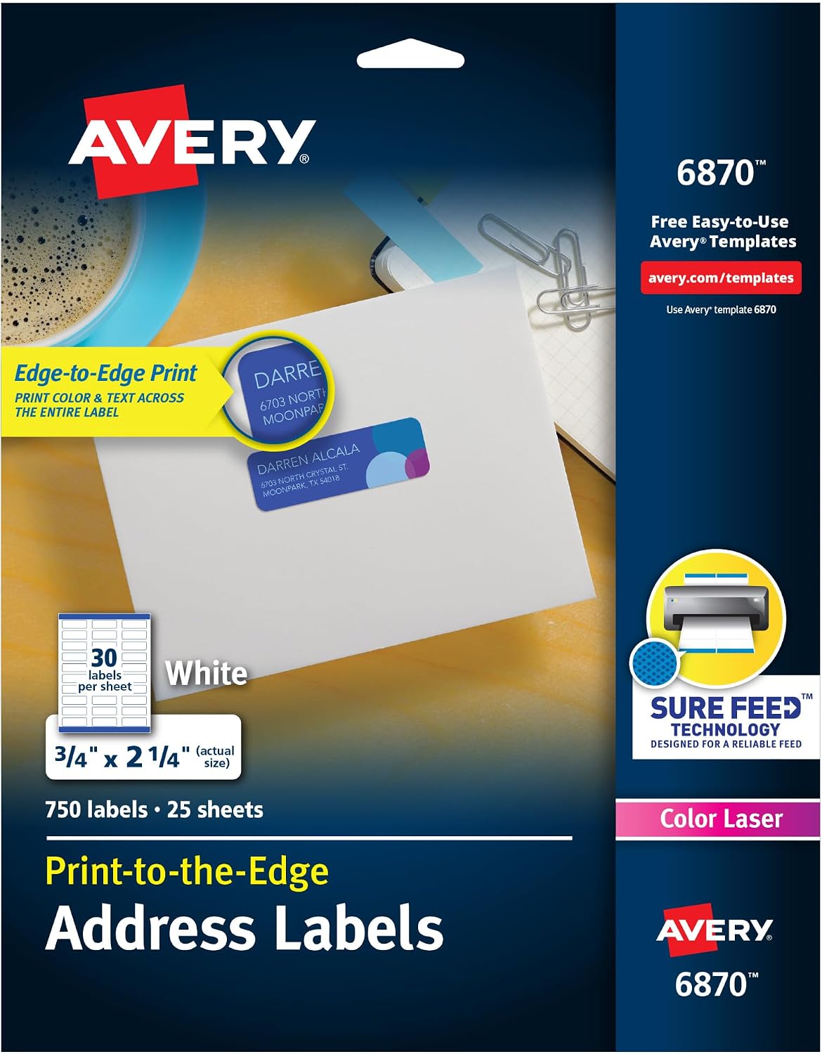 Detalle de Avery printable address labels 0.75" x 2.25