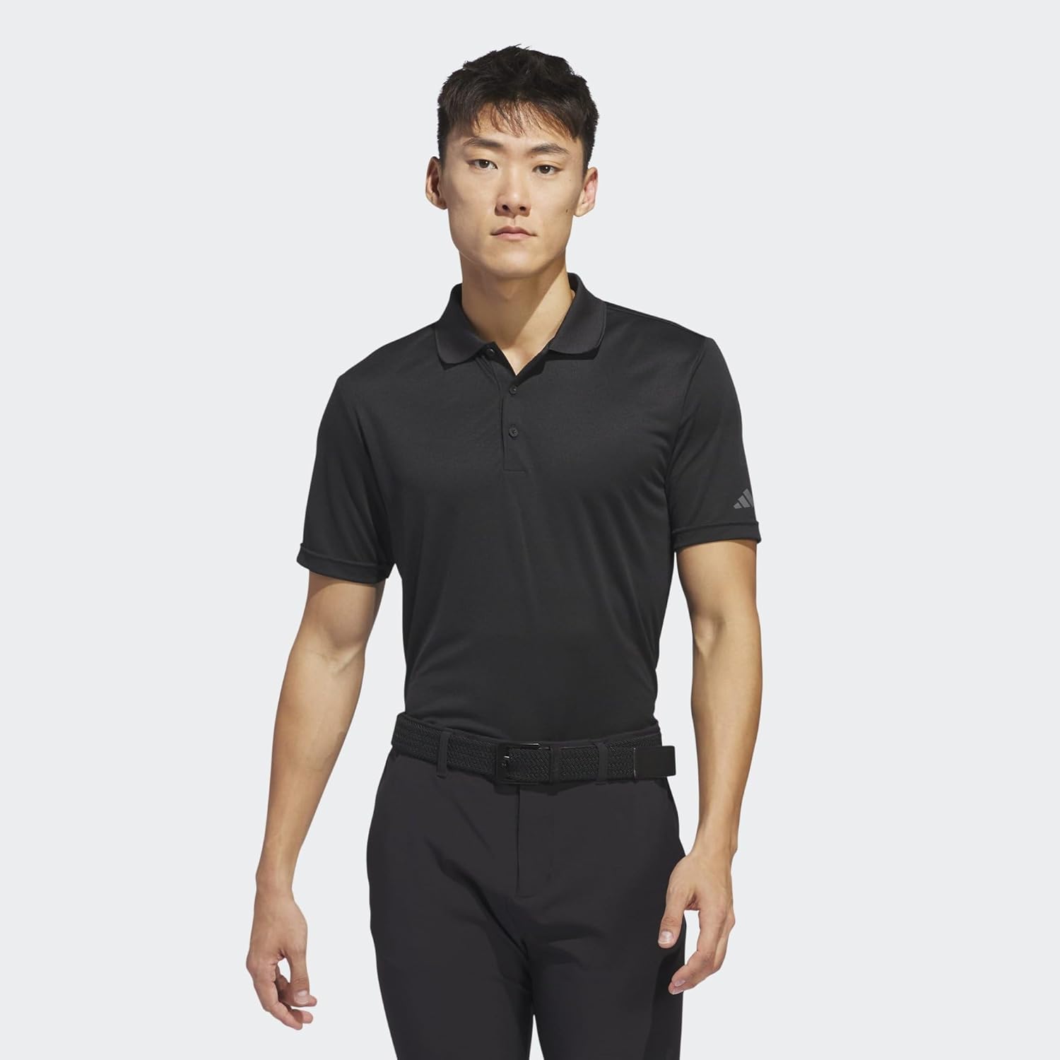 Thumbnail 1 de adidas Men’s Core Performance Primegreen polo shirt (Black) – regular fit with three-button collar