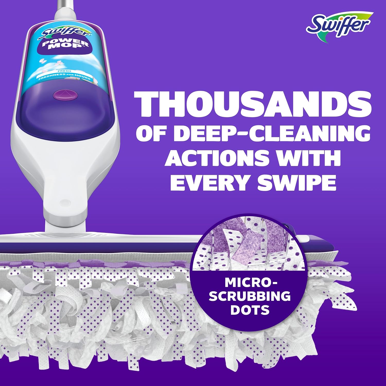 Detalle de Swiffer PowerMop Liquid Floor Cleaner Refills – Fresh Scent (2 Bottles)