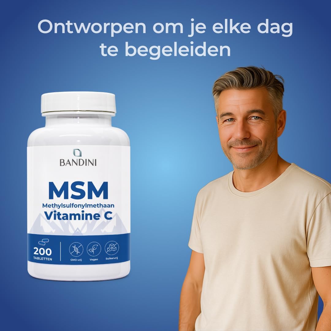 Thumbnail 2 de BANDINI MSM-tabletten met vitamine C, 2000 mg MSM per dagdosering