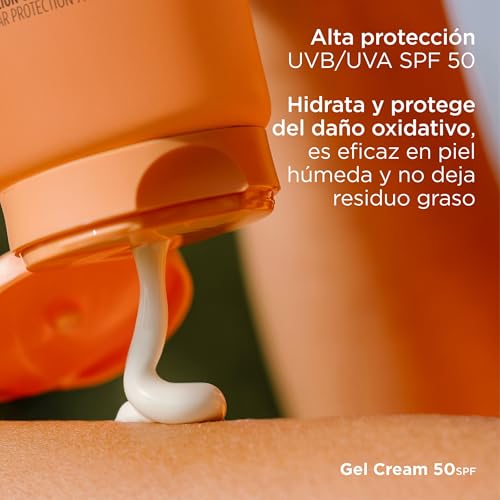 Detalle de ISDIN Fotoprotección Gel Cream SPF 50: protector solar corporal gel-crema de rápida absorción (250 ml)