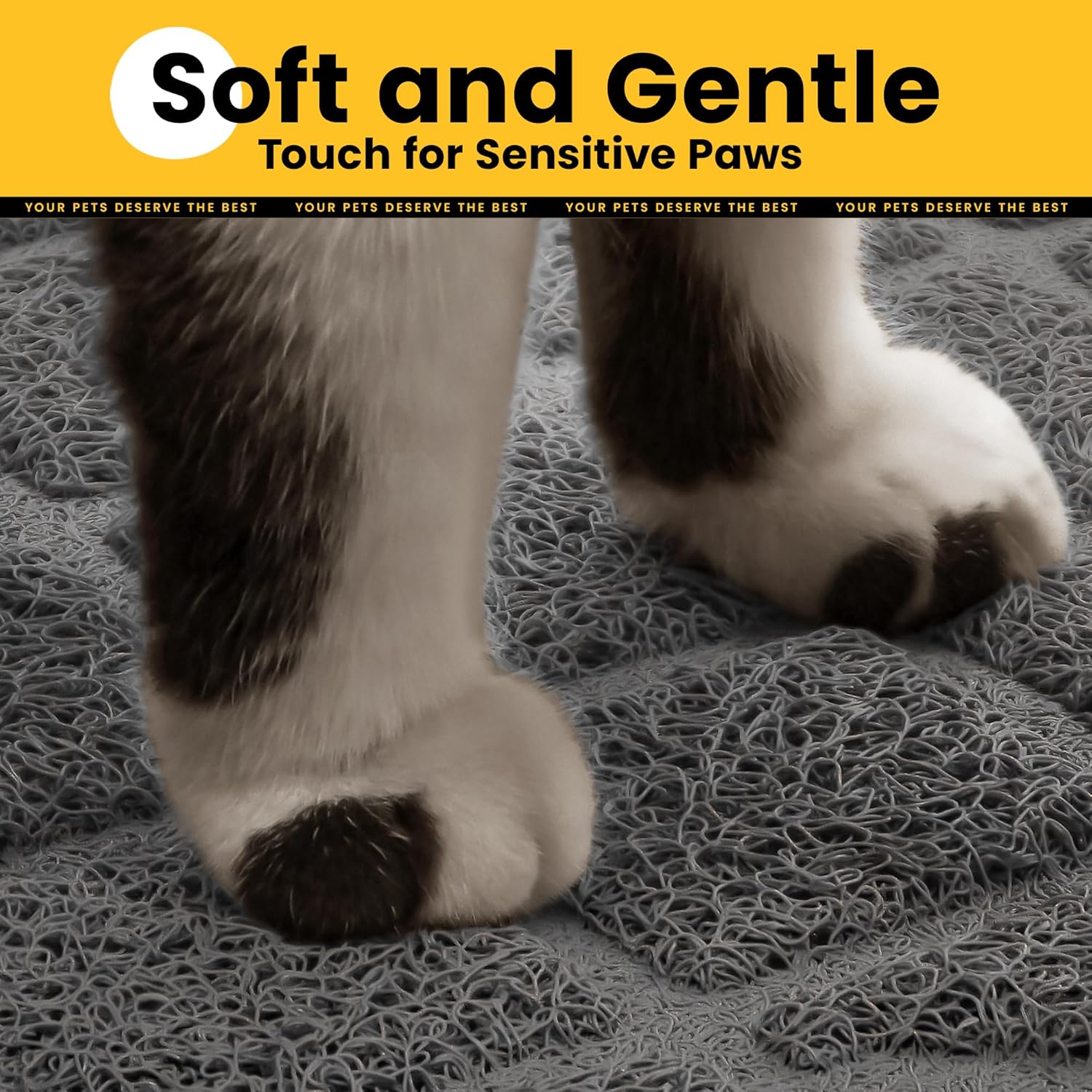 Thumbnail 5 de Conlun Cat Litter Mat (61 x 43 cm) PVC grid trapping mat, non-slip, scatter control – Grey 2 pack