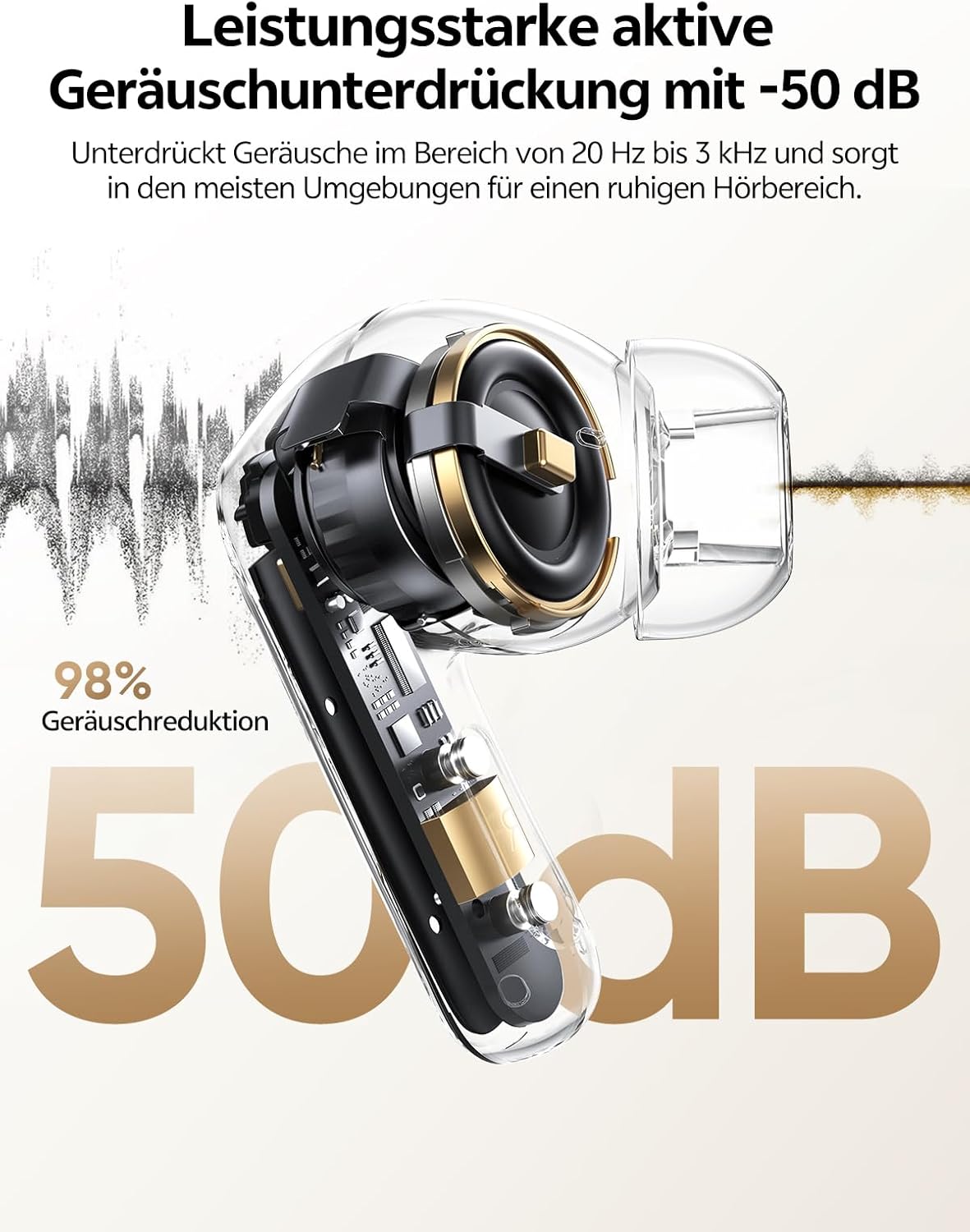 Thumbnail 1 de QCY Melobuds N20 In-Ear Bluetooth-Kopfhörer mit Noise Cancelling (bis -50 dB), 6-Mic KI & 40 Std. Laufzeit