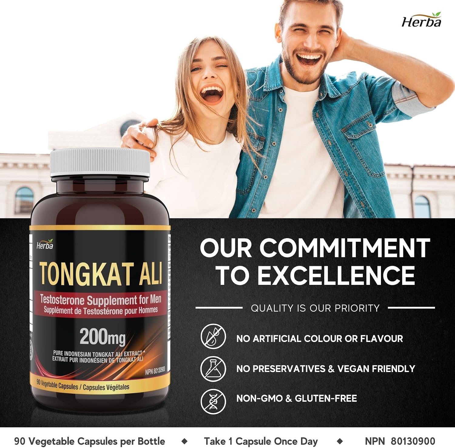 Thumbnail 6 de Herba Pure Tongkat Ali Capsules, 140:1 Extract, Made in Canada