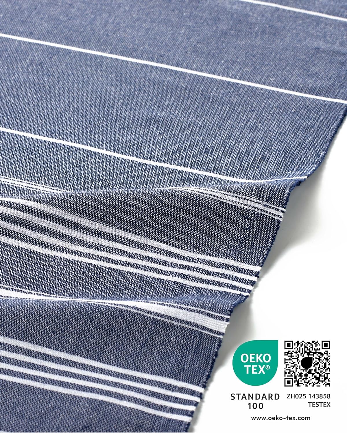 Detalle 2 de Fit-Flip Hamamtuch 200x200 cm aus 100% Baumwolle – Navy, schnelltrocknend und saugfähig