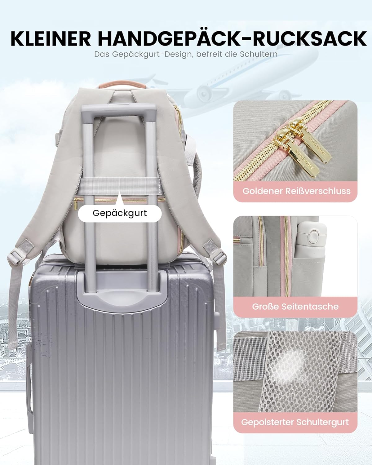Thumbnail 5 de LOVEVOOK Handgepäck Rucksack 40x30x20