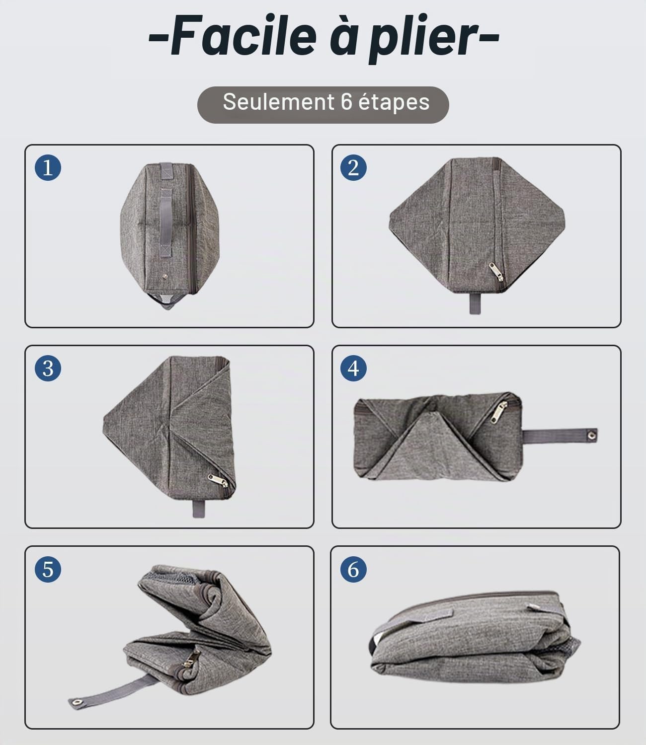 Thumbnail 5 de Zaxiva N-Folding Box opvouwbare reiskattenbak in Oxford-stof, grijs