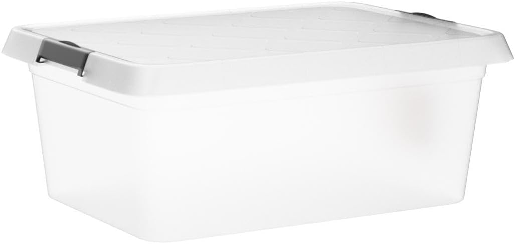 Detalle de ATHLON TOOLS 4x 12,5 L Aufbewahrungsboxen mit Deckel (transparent, lebensmittelecht, stapelbar)