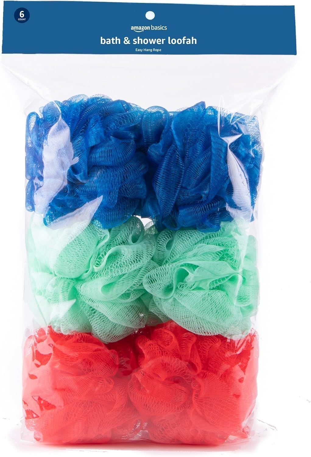 Thumbnail 1 de Amazon Basics Exfoliating Bath and Shower Loofah (Pack of 6), Multicolor
