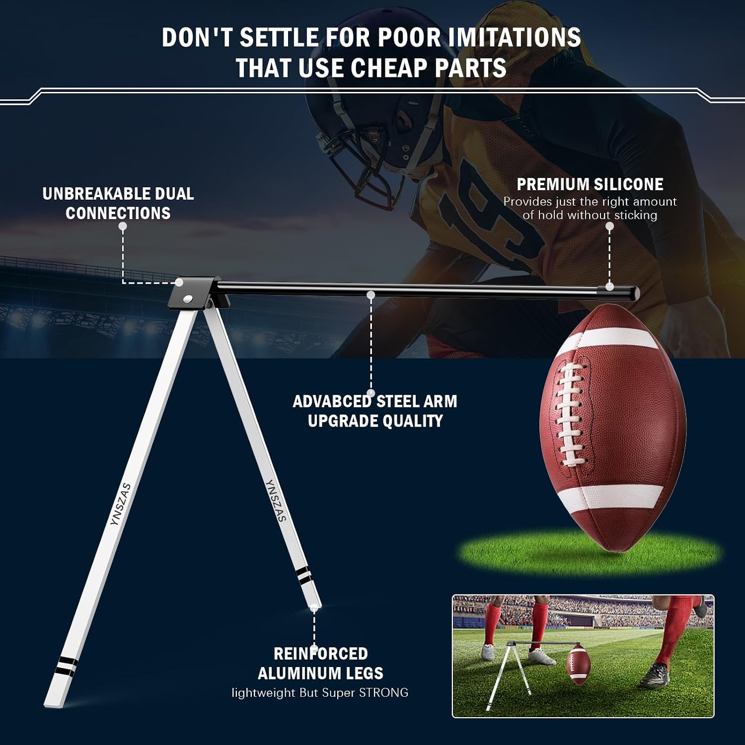 Thumbnail 2 de YNSZAS Football Kicking Tee Holder Stand, Portable All-Size Field Goal Tee