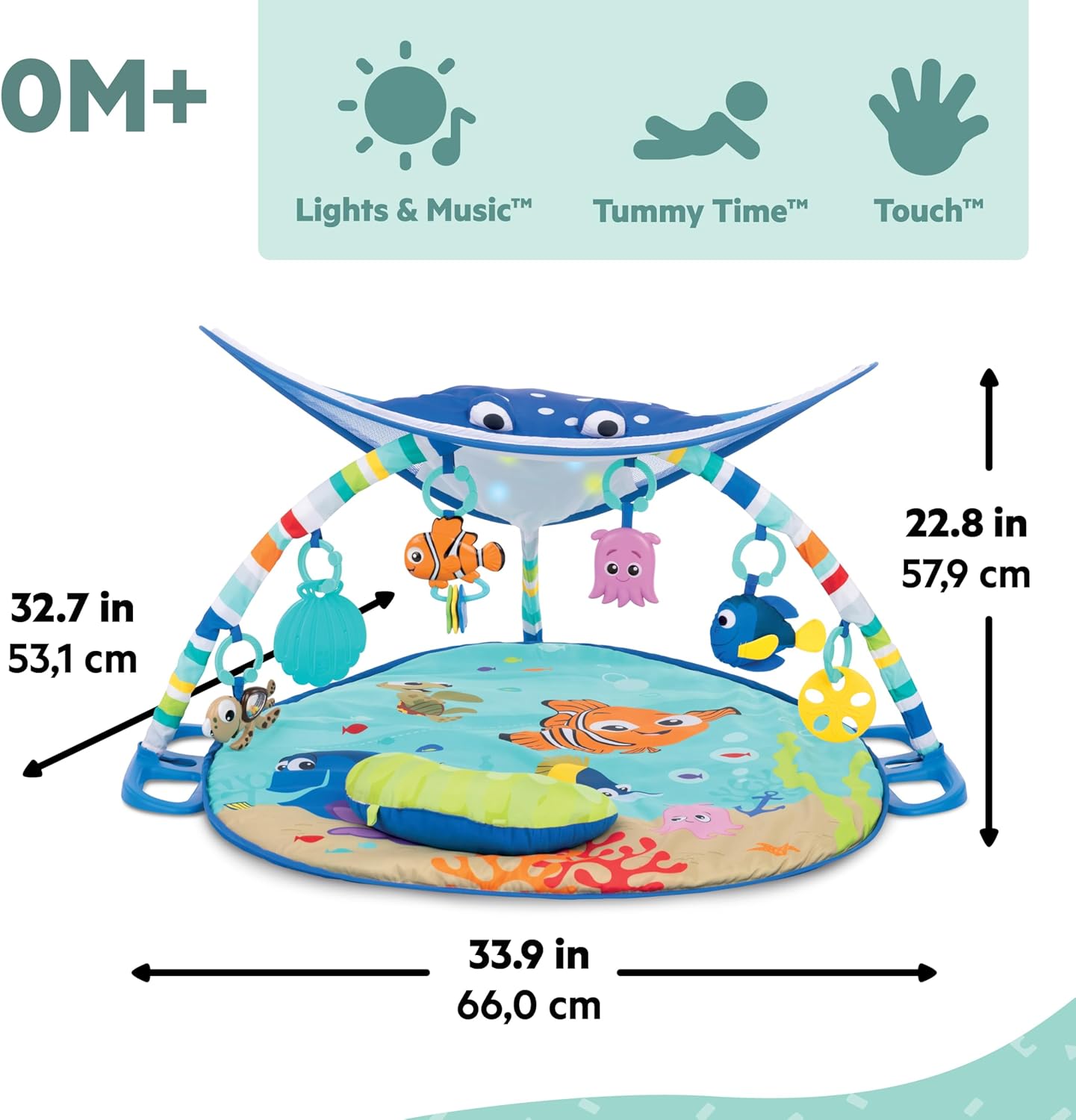 Thumbnail 2 de Bright Starts Disney Baby Findet Nemo Spieldecke mit Spielbogen, Lichtern & Dorie-Fingerpuppe