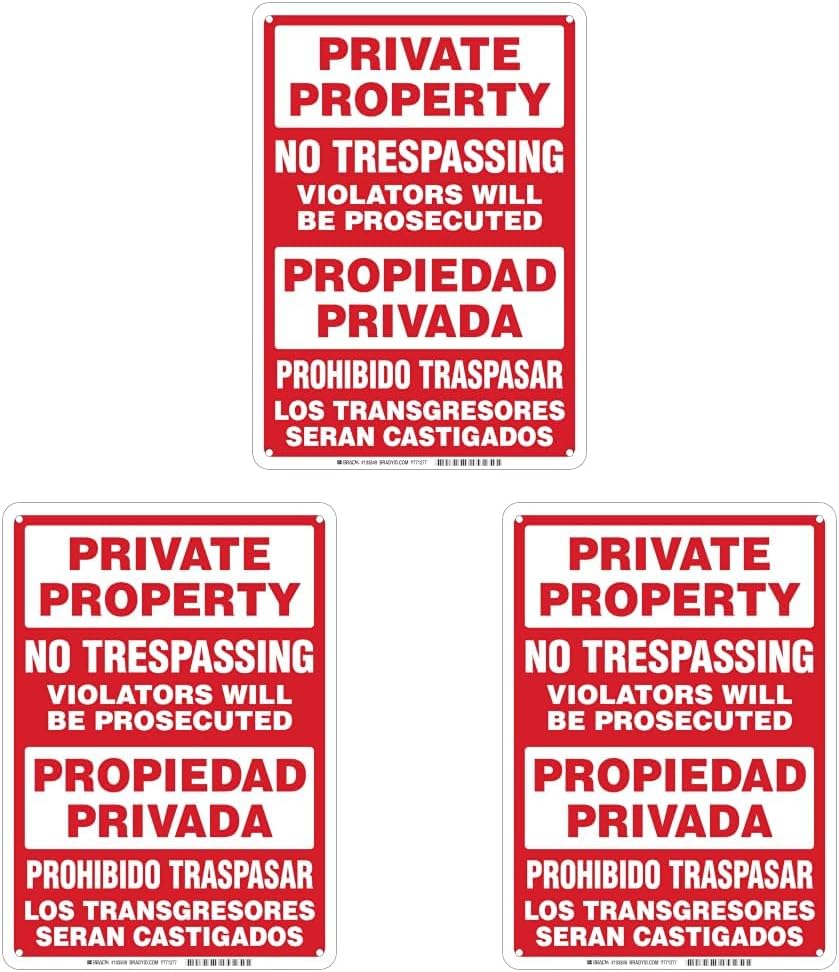 Detalle 2 de Brady Private Property Sign, 14" x 10
