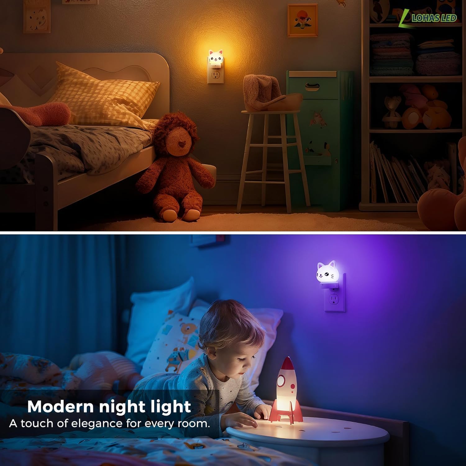 Thumbnail 6 de L LOHAS LED GY101 Cat Plug-In Night Light with RGB Modes and Dusk-to-Dawn Sensor