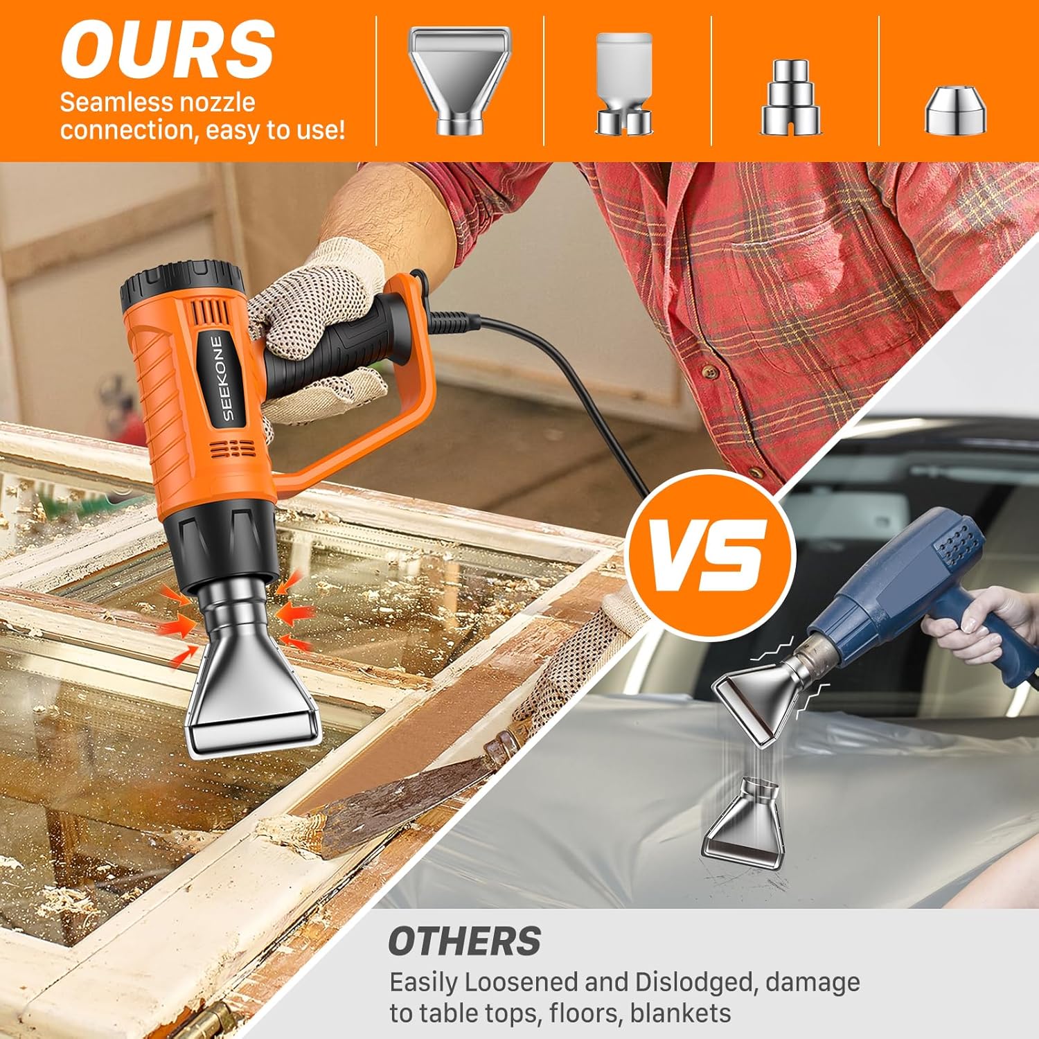 Thumbnail 4 de SEEKONE heat gun 2000W dual temperature