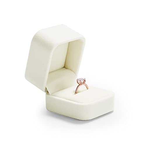 Imagen de Oirlv Blanc Velours Boite à Bijoux – Coffret bague élégant 6x5x4 cm en OfertitasTOP