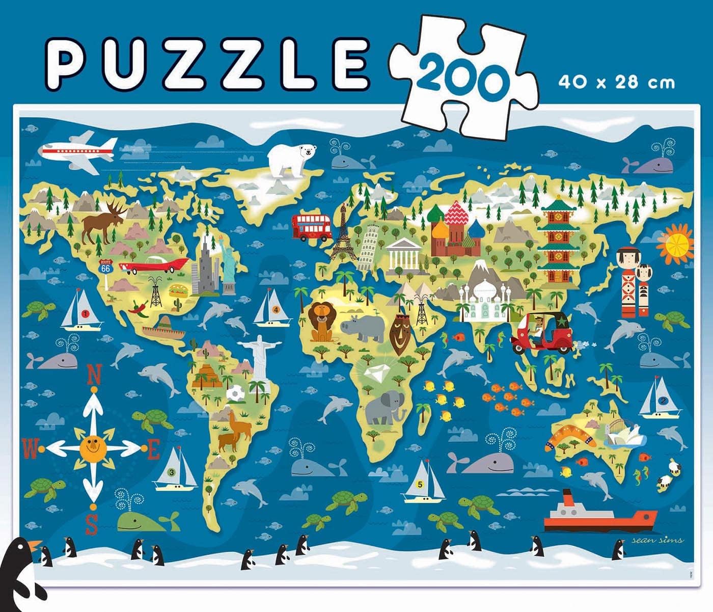 Thumbnail 1 de Educa Puzzle Mappamondo da 200 pezzi (19292), per bambini dai 6 anni
