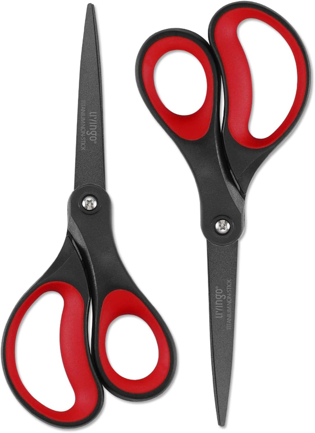 Thumbnail 6 de LIVINGO – Lot de 2 ciseaux anti-adhésifs en titane de 20,3 cm, grains professionnels en acier inoxydable, prise en main confortable