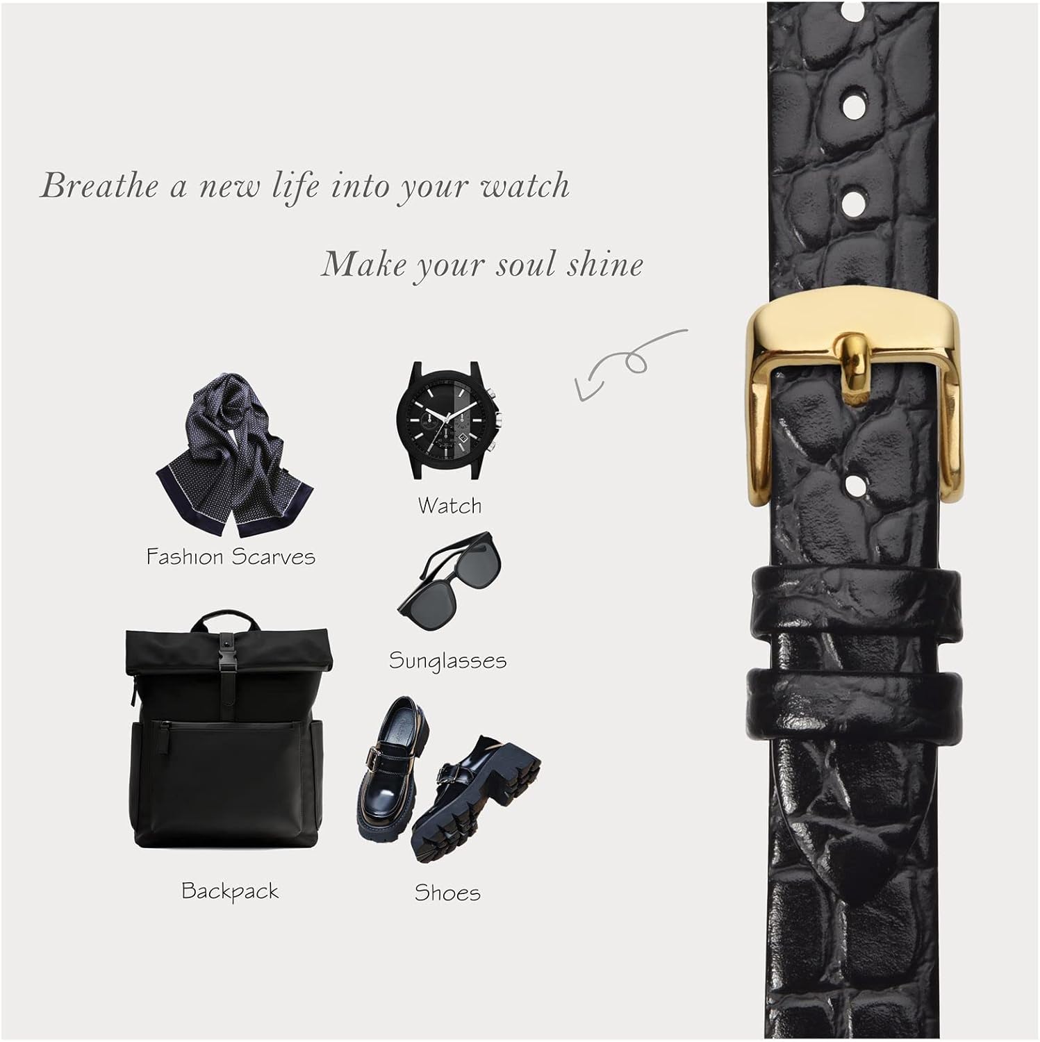 Thumbnail 6 de BISONSTRAP Leder Uhrenarmbänder mit polierter Edelstahlschließe (Bandbreite 14 mm)