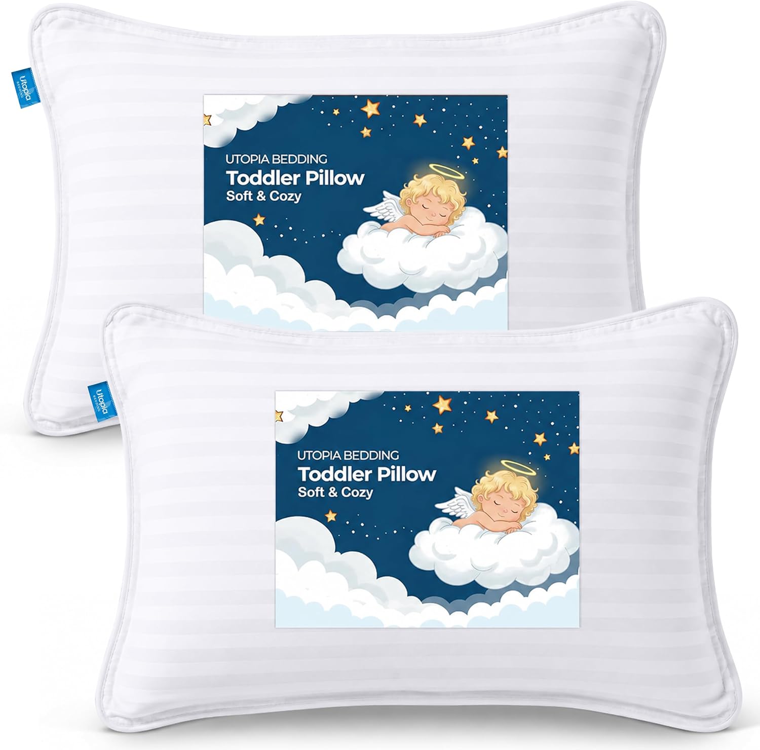 Detalle de Utopia Bedding Toddler Pillow 2 Pack, 13 x 18 Inch Cotton-Blend Shell