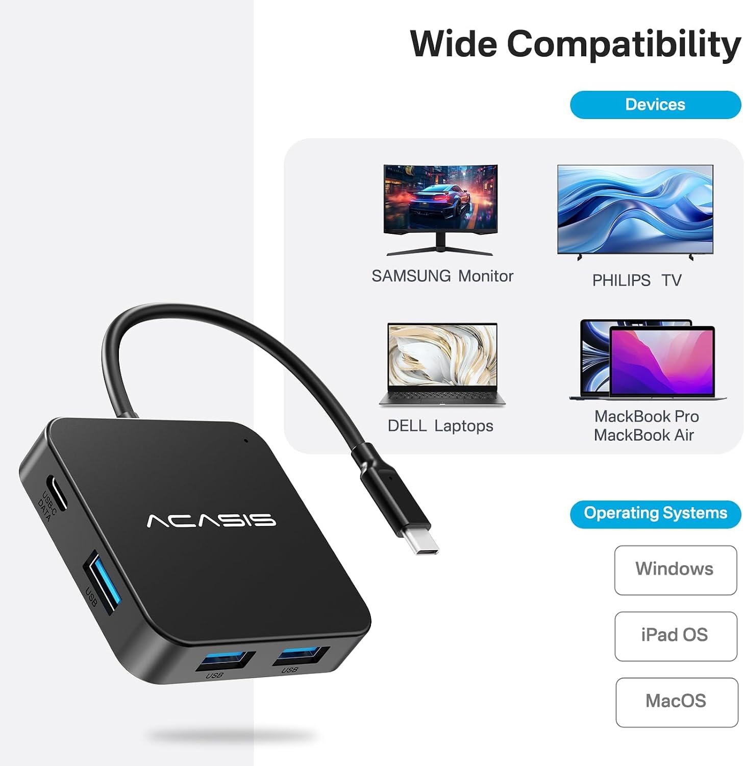 Detalle 2 de ACASIS AC-HC31-A 6-in-1 USB-C Hub with 10Gbps, 4K 60Hz HDMI and 100W PD