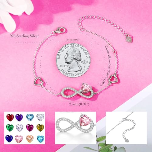 Thumbnail 4 de Qings Infinito Corazón pulsera turmalina 18+5 cm