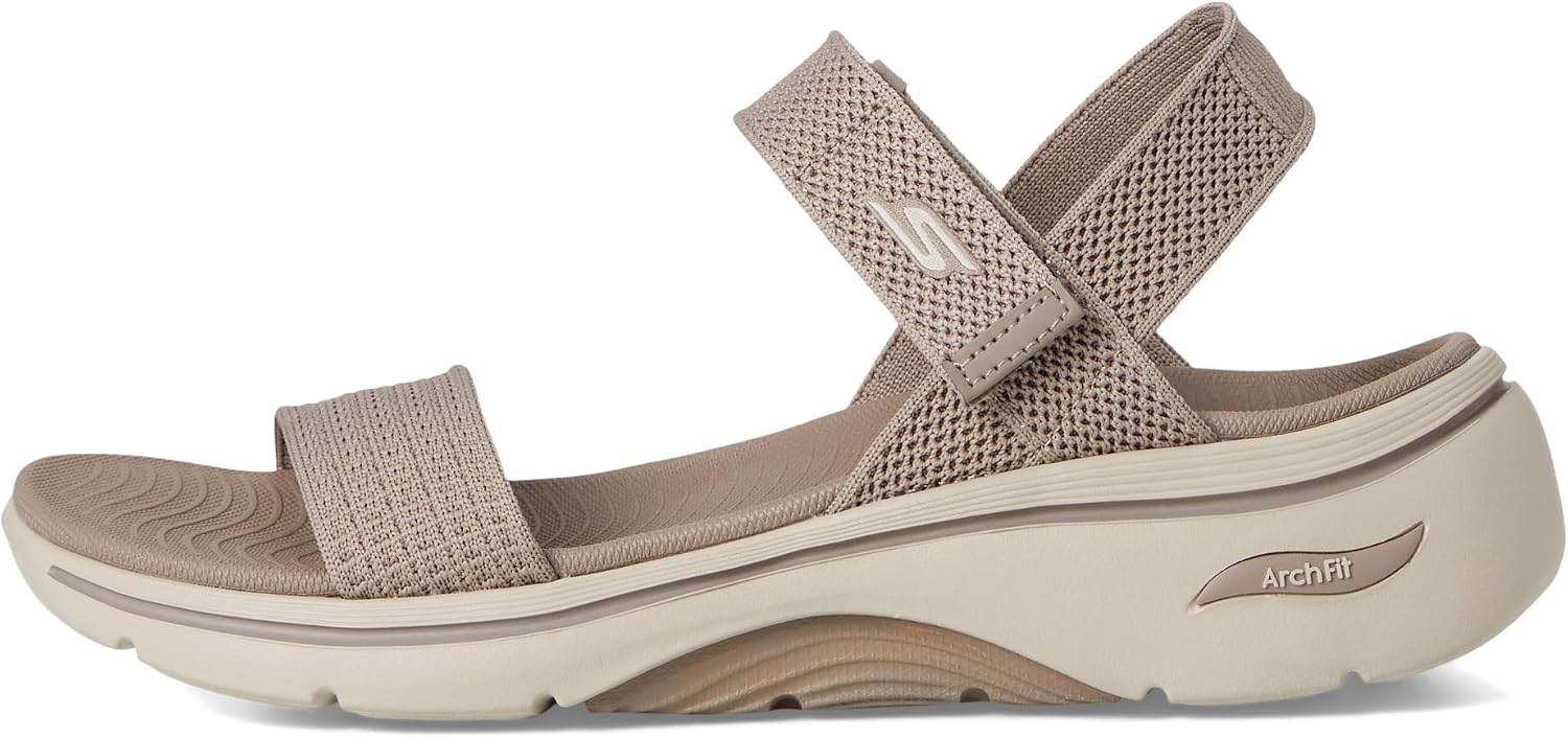 Detalle de Skechers GO WALK ARCH FIT 2.0 Sandal para Mujer – Taupe