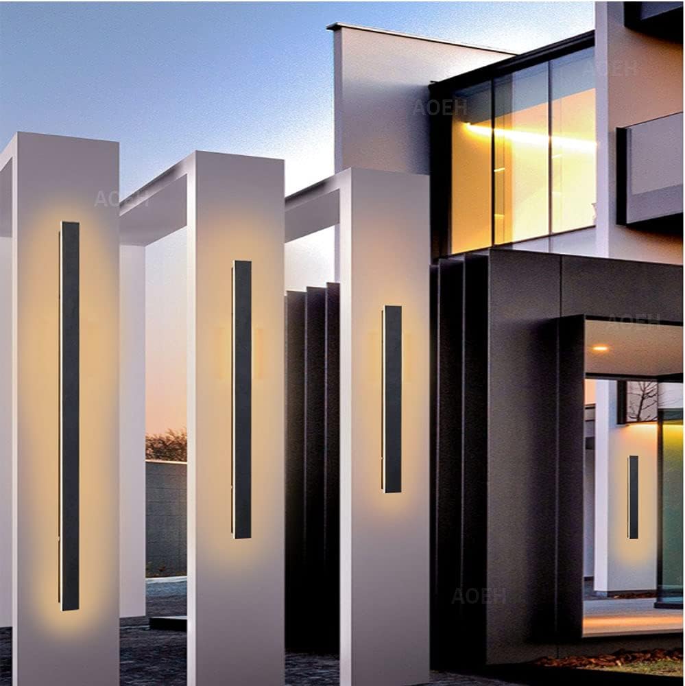 Thumbnail 3 de Lange Wandleuchte Villa – Schwarze IP65 Außenwandleuchte aus Aluminium & Acryl, 125 cm, 45 W, warmes Licht – ideal für Garten, Terrasse und Innenräume