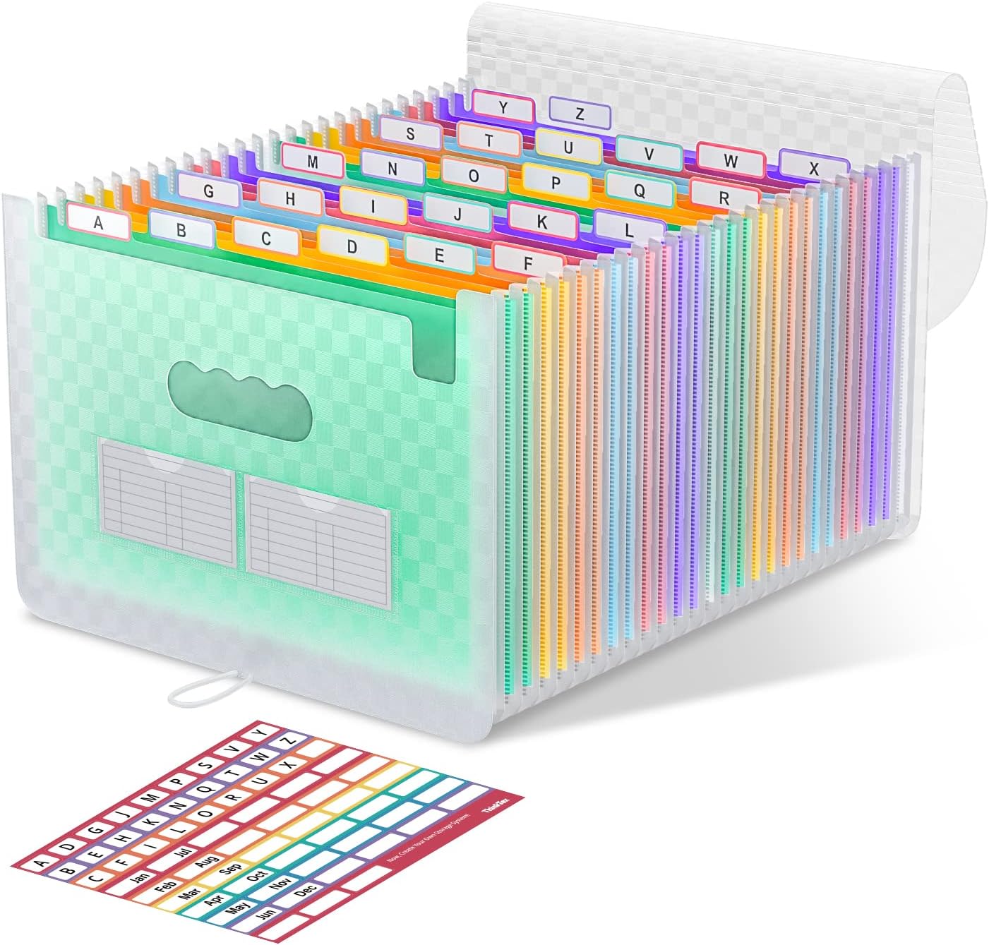 ThinkTex ThinkTex 26 Fächer Dokumentenmappe A4 (Regenbogen, erweiterbar) – grün