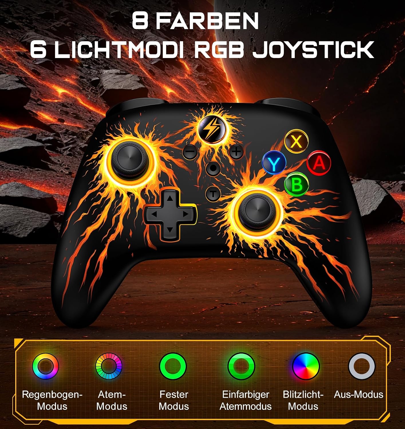 Detalle de ALEEMTRY Switch Controller – Wireless Pro Controller mit RGB, Makro-Tasten und Turbo-Funktion