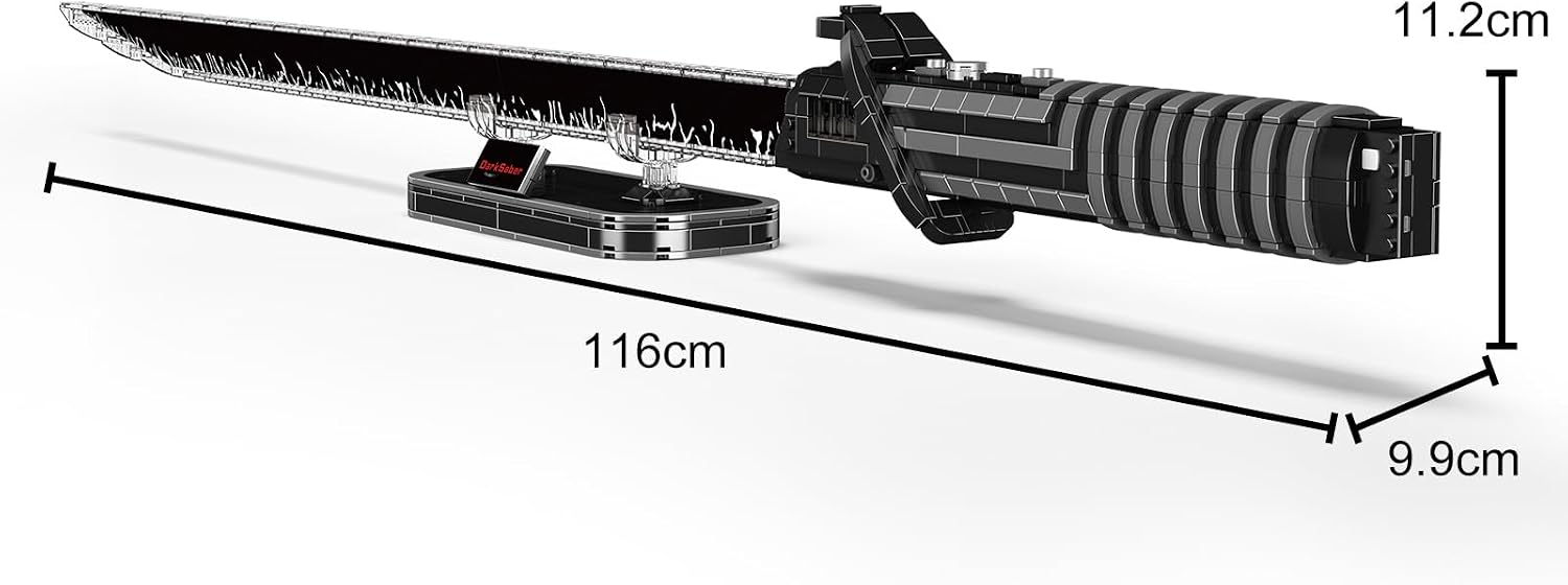 Detalle de Mould King 10138 Technik Darksaber Klemmbaustein-Bausatz mit Beleuchtung und Ständer (885+ Teile)