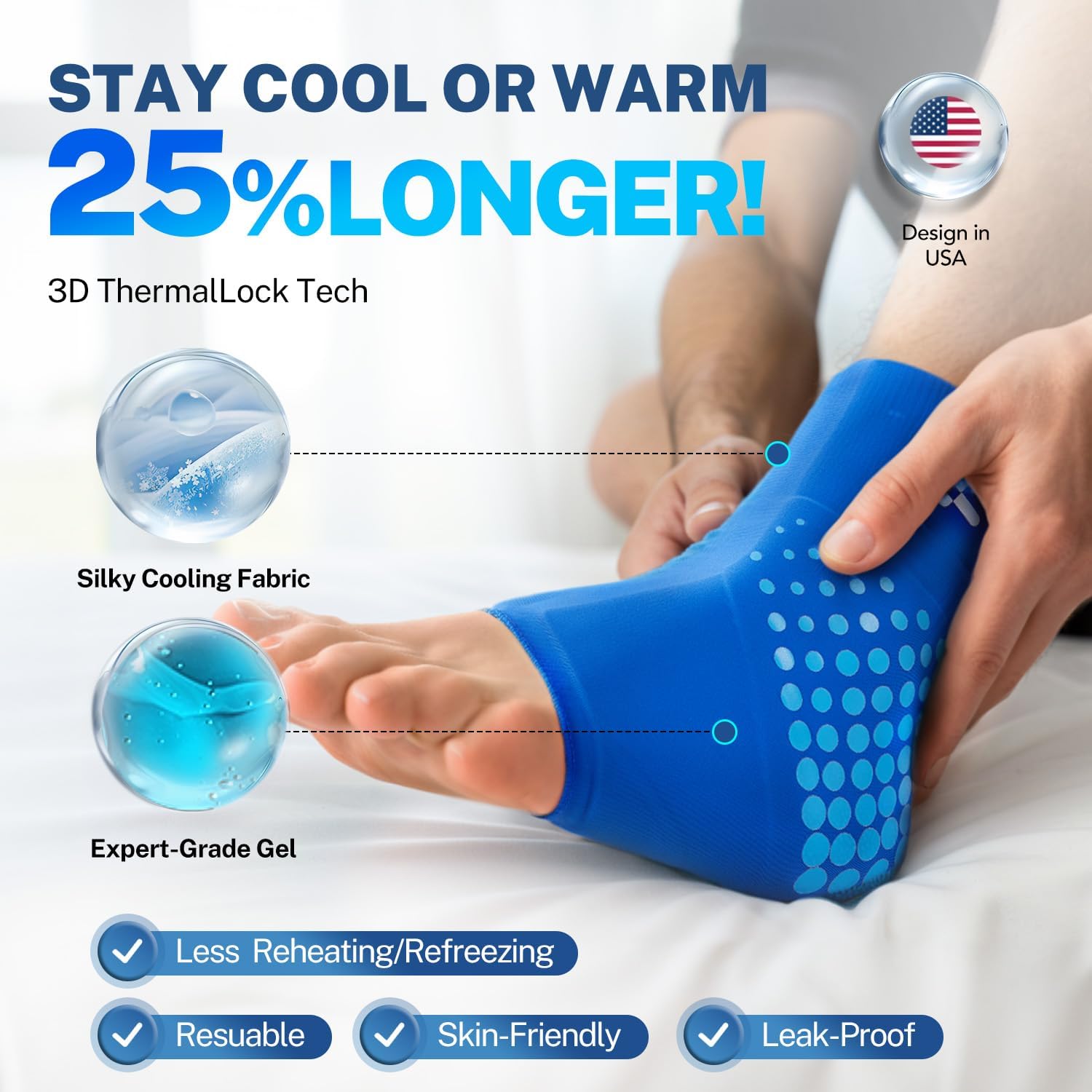 Detalle de Fitomo Ankle Ice Pack Wrap for 360° care