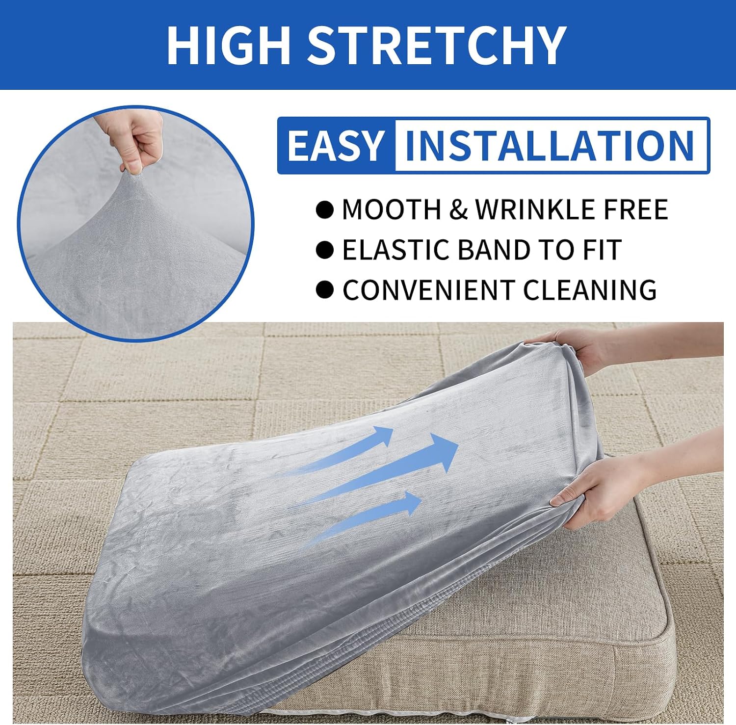 Thumbnail 4 de Ystyle Housse Coussin Canapé Velours 2 places, Gris Argenté