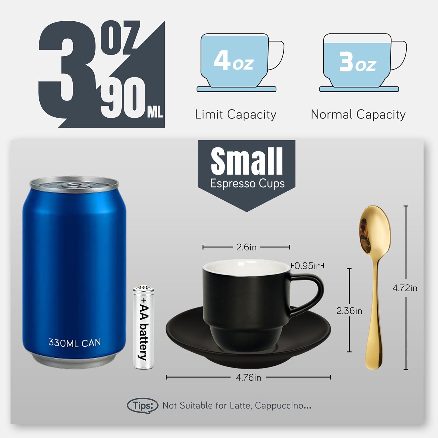 Thumbnail 2 de Lareina 3-Ounce Espresso Cups