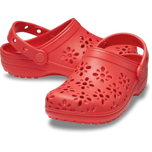 Thumbnail 5 de Crocs Classic Floral Cut Out Clog K Zuecos niños, Cherry Red 29/30