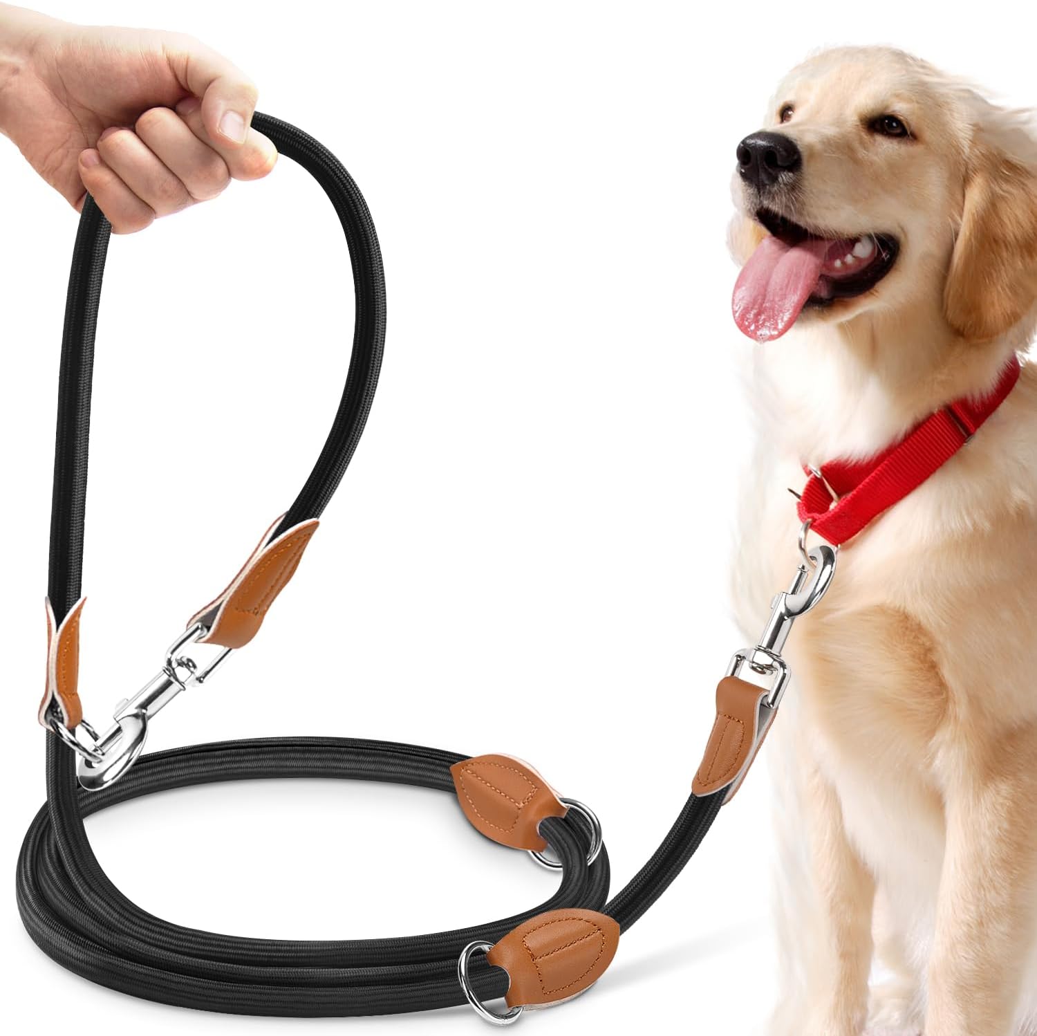 Detalle de PETCOOZ Training Lead for Dogs: 3M Double Ended, Adjustable & Hands-Free for Medium–Large Dogs