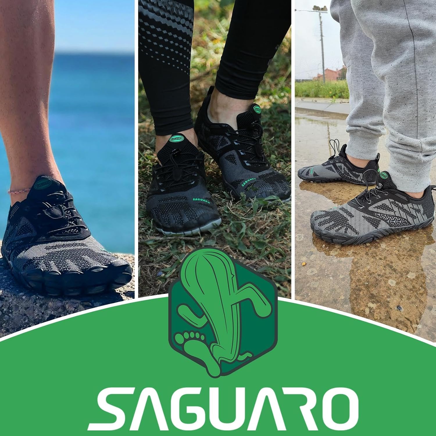 Detalle de SAGUARO Unisex Minimalistische Barfußschuhe – Traillaufschuhe, atmungsaktiv & schnell trocknend