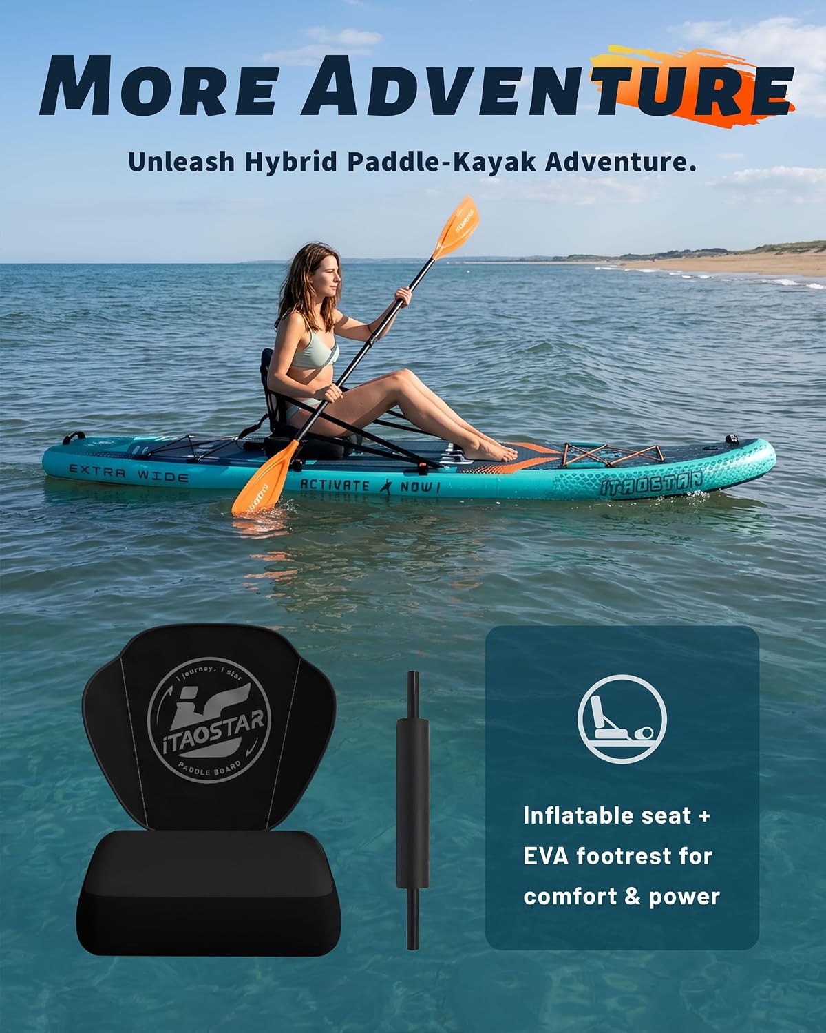 Detalle 2 de iTAOSTAR Lead 12' x 35" Inflatable SUP 450 lb