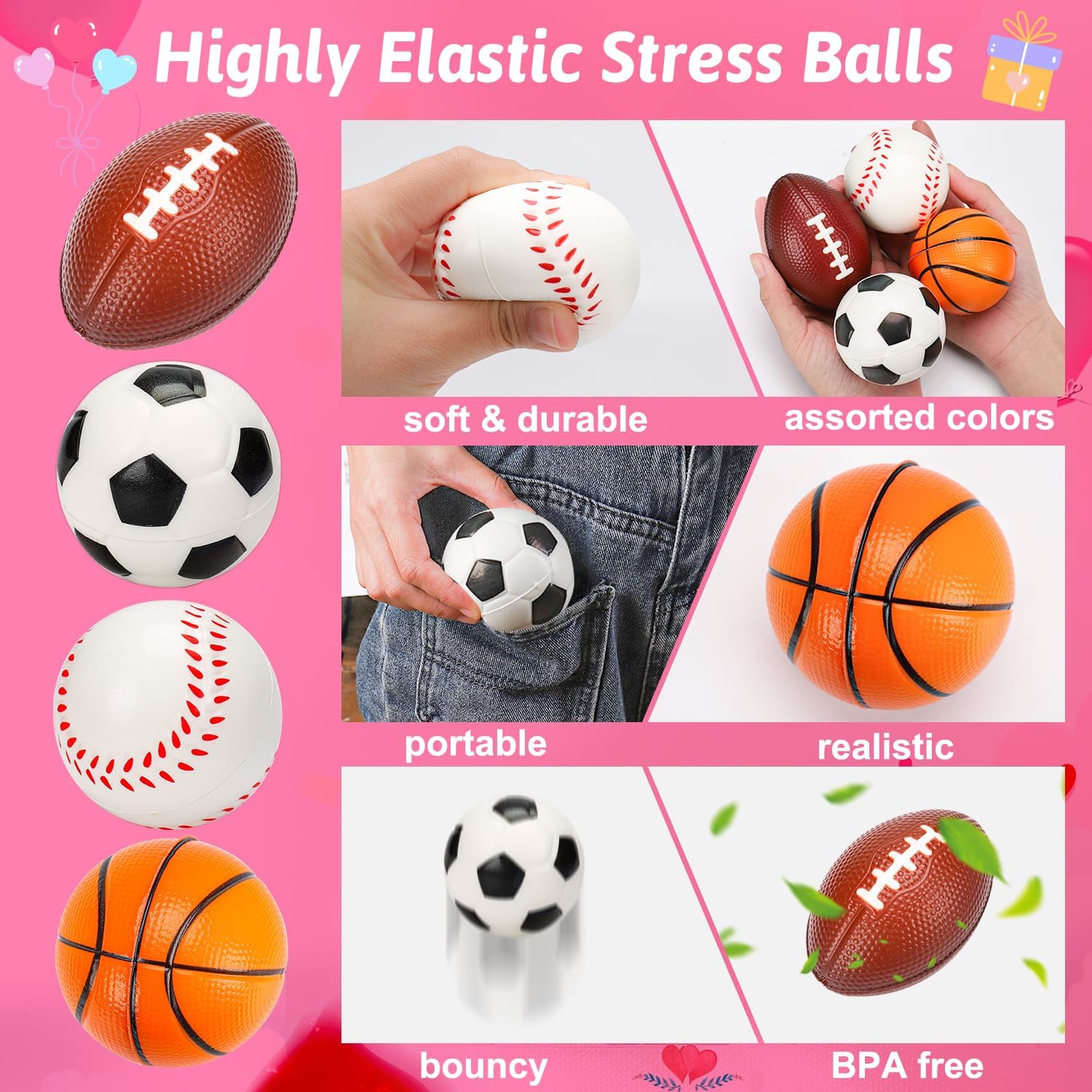Detalle de 16 PCS Sports Stress Balls Pack 16