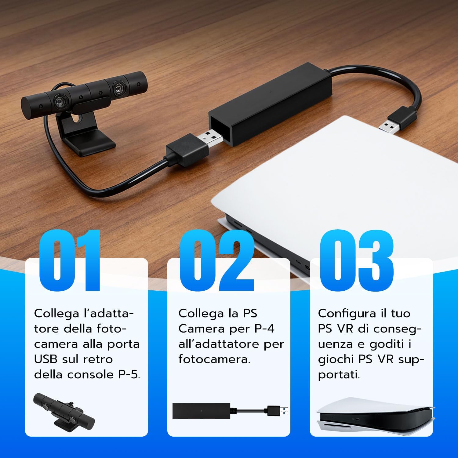 Thumbnail 6 de Tolesum Adattatore PSVR per PS5