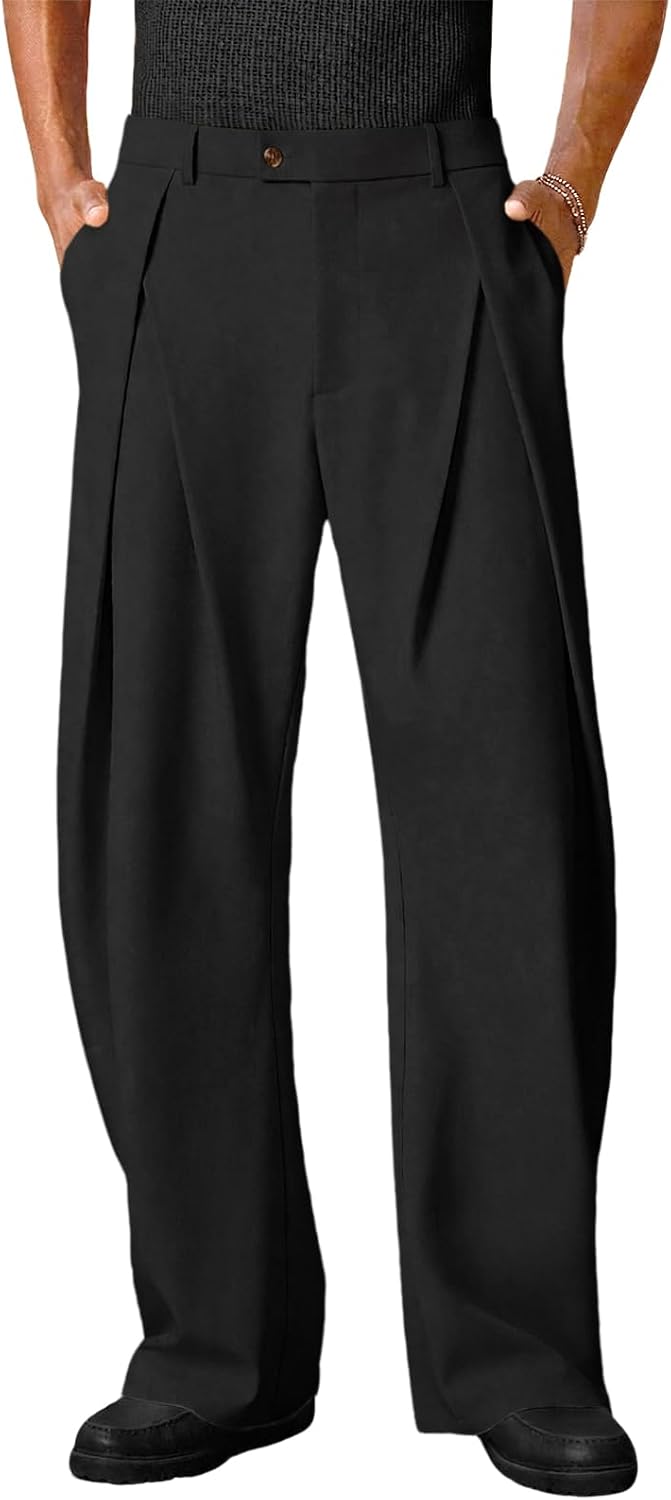 Detalle de Runcati Men's Pleated Dress Pants