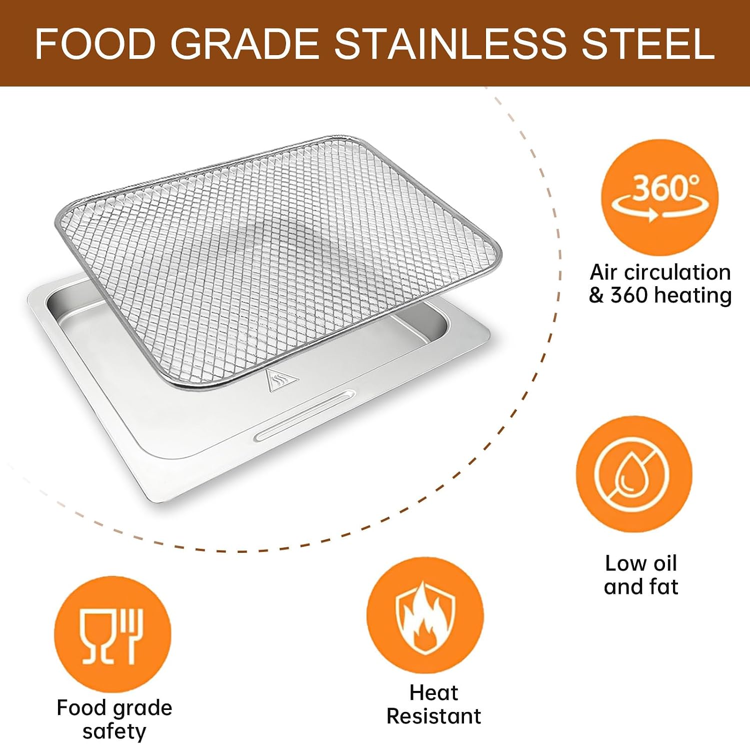 Detalle de GCQFZ Air Fryer Accessory Rack 9.3 × 8.6 in