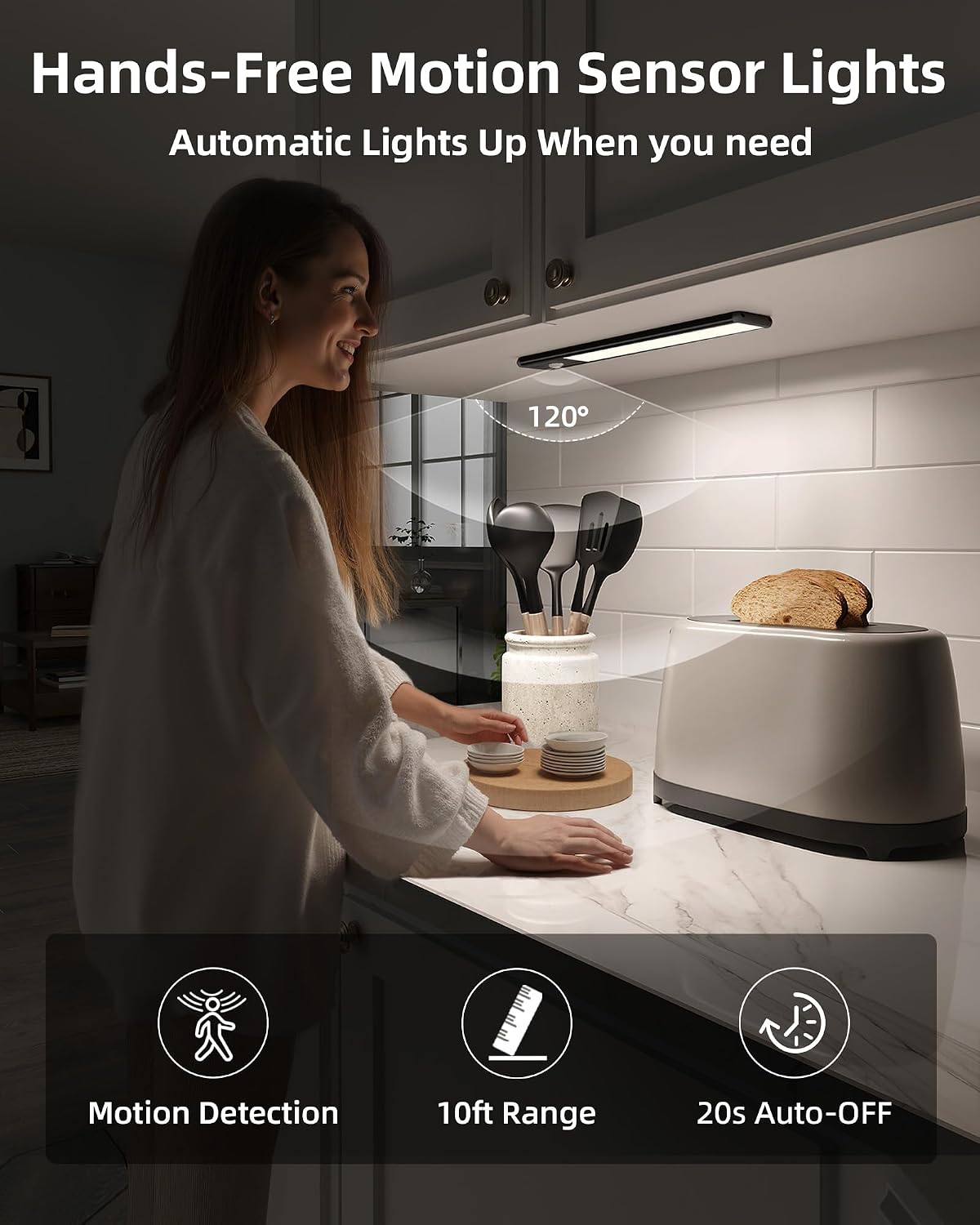 Detalle 2 de EZVALO motion sensor kitchen lights 2 pack