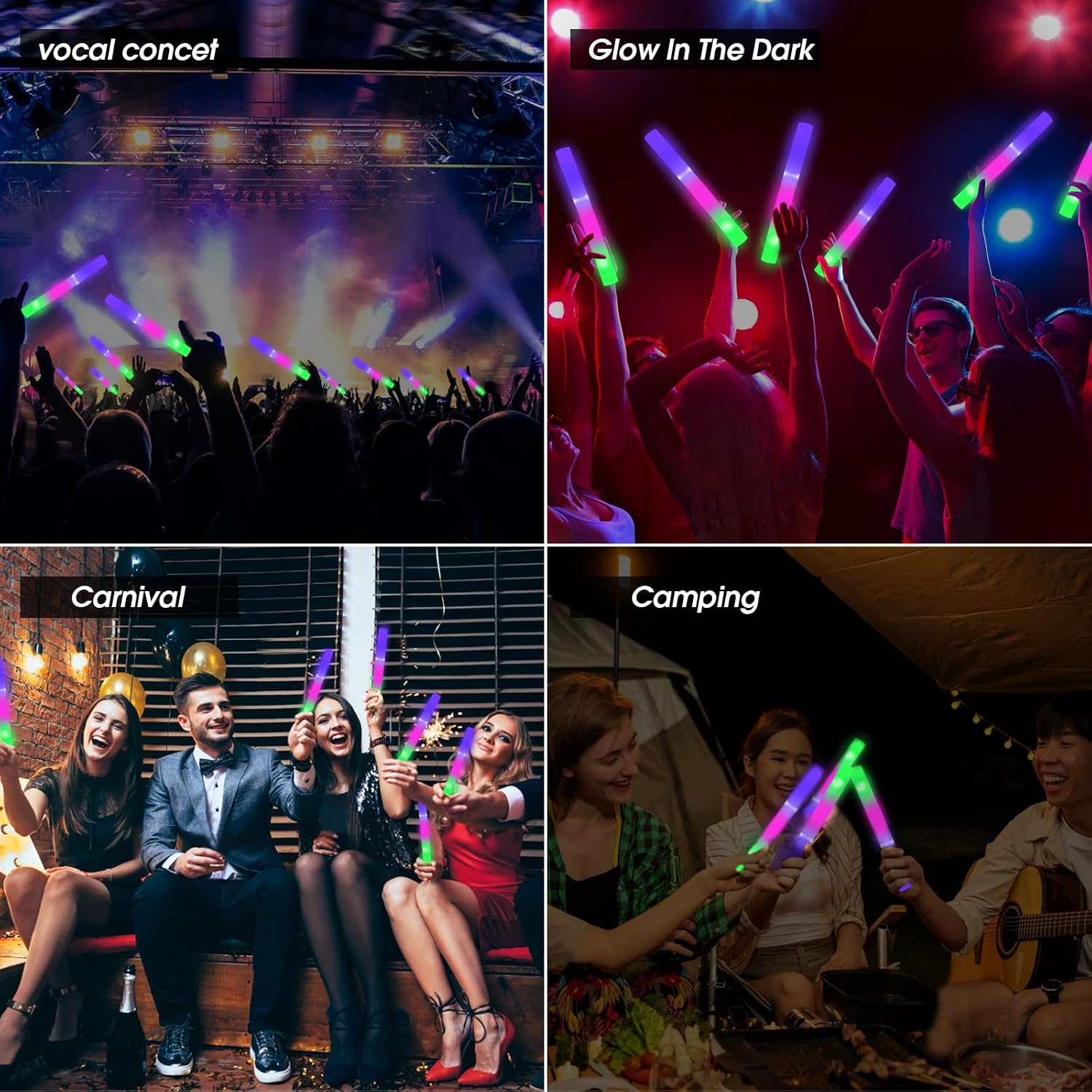 Detalle 2 de AWANG 210-Piece Glow Sticks, 3 Modes ๐