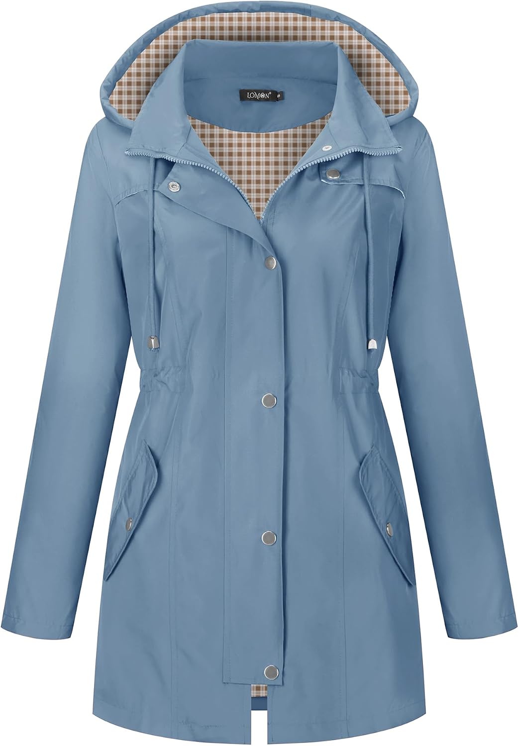 Detalle de LOMON Women’s Waterproof Outdoor Hiking Raincoat with Hood (Lined, Lightweight)